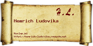 Hemrich Ludovika névjegykártya
